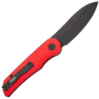 Petrified Fish PFE16 El Camino Black Stonewashed N690 Hard anodizing Red Aluminium PFE16RADW - KNIFESTOCK