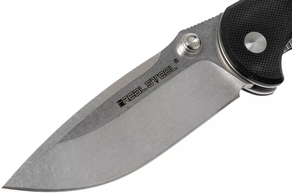 REAL STEEL H6 Blue Sheep Black Stonewashed RE-7762 - KNIFESTOCK