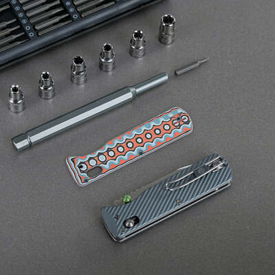 Vosteed Vombat Handle Bamboo Micarta Coral Orbit W0108 - KNIFESTOCK