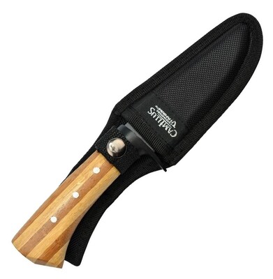 Camillus Fixed Blade Knife, Bamboo Handle, Nylon Sheath 18538 - KNIFESTOCK