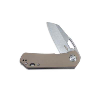 KUBEY Duroc Liner Lock Flipper Small Pocket Folding Knife Tan Handle KU332K - KNIFESTOCK