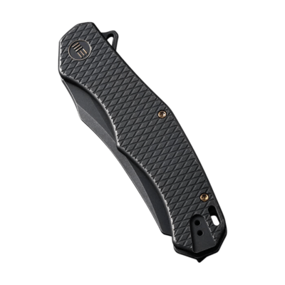 WE Black Titanium Handle With Diamond Pattern On Presentation Handle Black Stonewashed CPM 20CV Blad - KNIFESTOCK