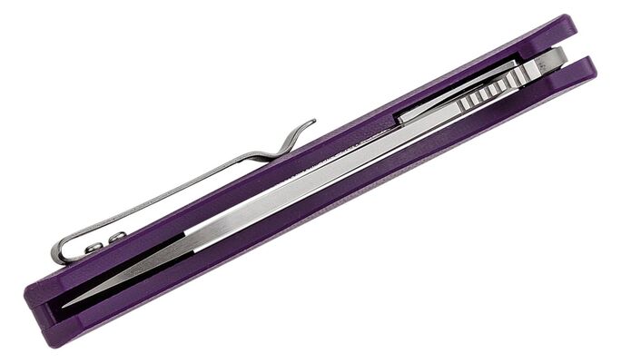 Petrified Fish PF818 Forward Satin D2 Purple G10 PF818PS - KNIFESTOCK