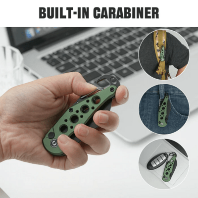 CIVIVI Green Aluminum HandleWith S/S Carabiner And Bottle OpenerBlack Stonewas - KNIFESTOCK