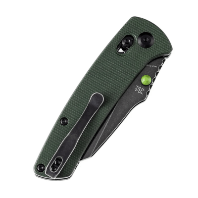 Kansept Main Street Black Stonewashed 154CM Green Micarta T1015V6(Crossbar Lock) - KNIFESTOCK