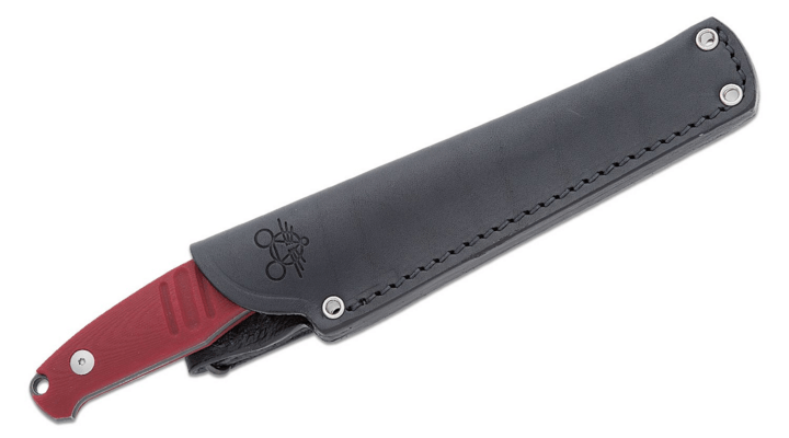 Giant Mouse GMF2-P-R Red G10 / PVD Finish / Black Leather Sheath - KNIFESTOCK