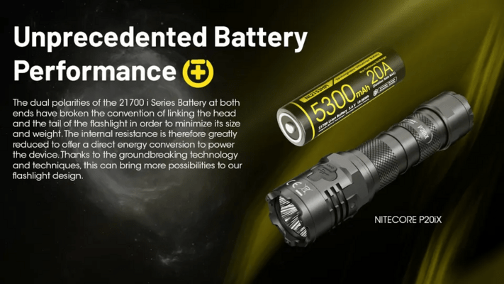 Nitecore ladattava Li-Ion 21700 tyyppi 5300mAh 3,6V akku NL2153HPi(5300mAh) - KNIFESTOCK
