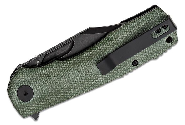 Petrified Fish PFP03 Victor Black Stonewash K110 Green Micarta PFP03GRMW - KNIFESTOCK