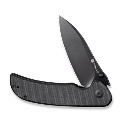 Sencut Borzam Black Canvas Micarta Handle Black 9Cr18MoV BladeLiner Lock S23077 - KNIFESTOCK