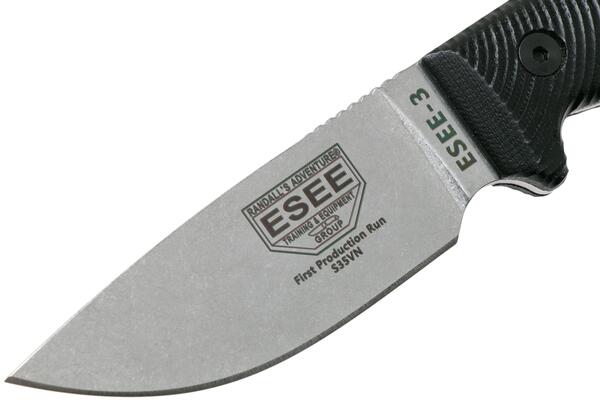 ESEE,ESEE-3 S35V blade, black G-10 3D handle, black sheath  3PM35V-001 - KNIFESTOCK