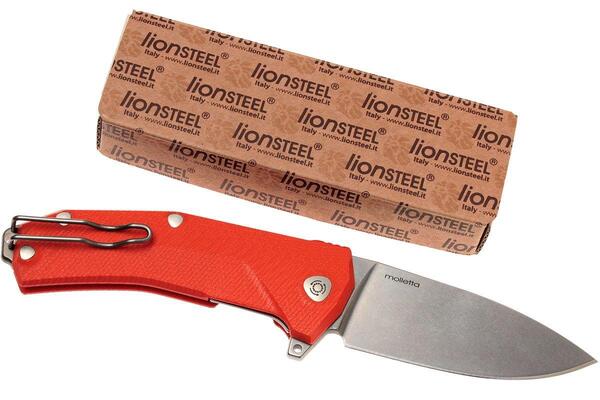 Lionsteel Liner Lock Sleipner Blade, ORANGE  G10 handle, IKBS KUR OR - KNIFESTOCK