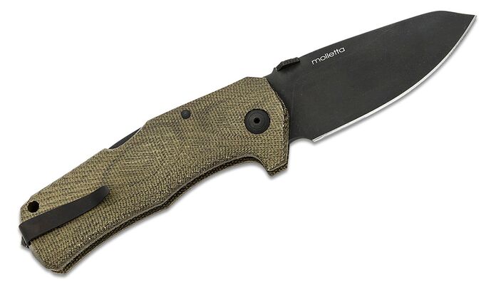 Lionsteel Solid LockBack GREEN Micarta handle Sleipner BLACK Blade IKBS TM1B CVG - KNIFESTOCK