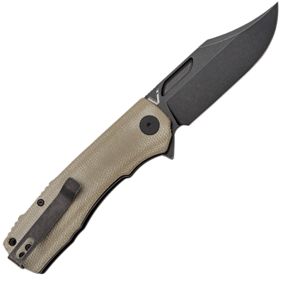 Petrified Fish PFP03 Victor Black Stonewash K110 khaki Micarta PFP03KMDW - KNIFESTOCK