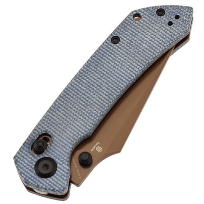 Tenable Knives Fenrir Rose Gold Coated Nitro V,Blue Micarta T1034V6 - KNIFESTOCK