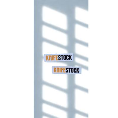 Samolepka KNIFESTOCK biela 7,5 x 2 cm - KNIFESTOCK