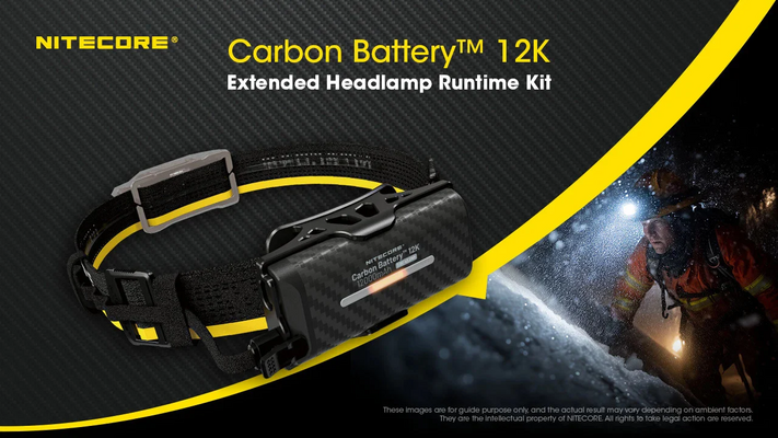 Nitecore Carbon Battery™ 12K Extended Headlamp Runtime Kit Compatible with NU40, N43, NU50, HC65 UHE - KNIFESTOCK