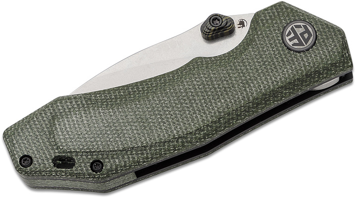 Petrified Fish PFP04 Havrog Stonewash K110 Green Micarta PFP04GRMW - KNIFESTOCK