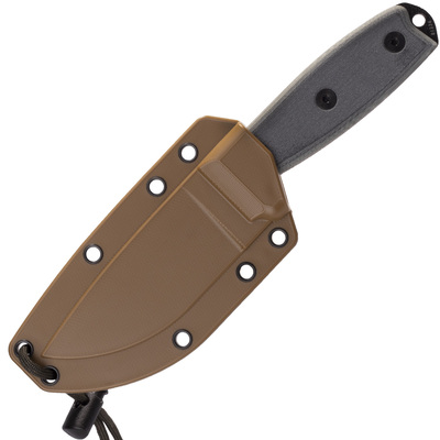 ESEE Knives Model 3 Modified Pommel black blade, grey handle 3PM with sheath + clip - KNIFESTOCK