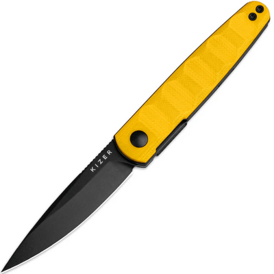 Kizer Bamboo Nitro-V Black PVD Yellow G10 Handles V3722A3 - KNIFESTOCK