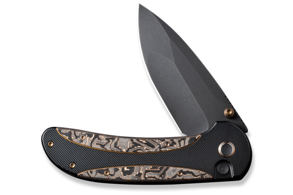 We Knife ZizzitBlack Titanium Handle With Copper Foil Carbon Fiber Inlay Black - KNIFESTOCK