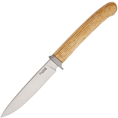 LionSteel Ago M390 Satin, Natural Canvas Micarta Handles AG01 CVN - KNIFESTOCK