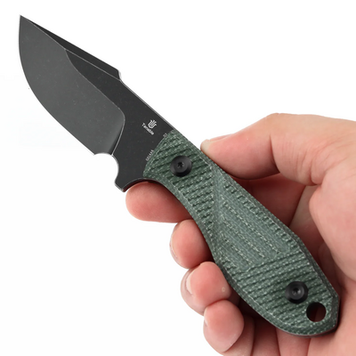 Tenable Knives Tiny Dancer Blackwash D2, Green Micarta G014A6 - KNIFESTOCK