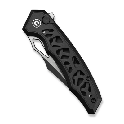 Anaaki Skeletonized Black Aluminum HandleBlack Stonewashed Nitro-V Blade - KNIFESTOCK