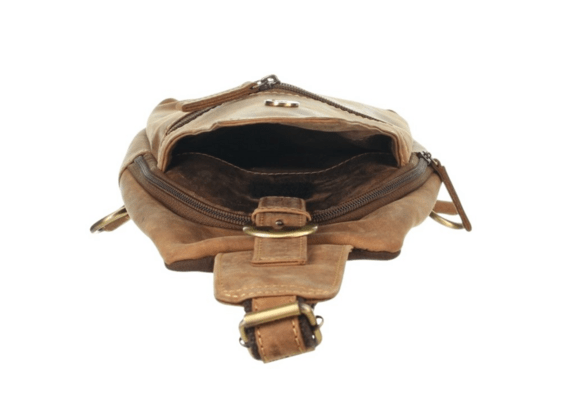 GreenBurry Crossbody Bag Leder 20x40cm &quot;Vintage&quot; antikbraun - KNIFESTOCK