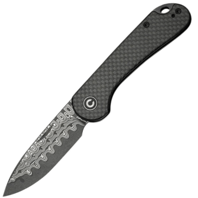 Civivi Elementum Slip Joint Twill Carbon Fiber HandleDamascus Blade - KNIFESTOCK