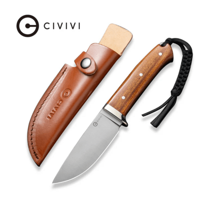 CIVIVI Cloud Peak Guibourtia Wood Handle With Nickel-Silver Guard Satin Finished Nitro-V - KNIFESTOCK