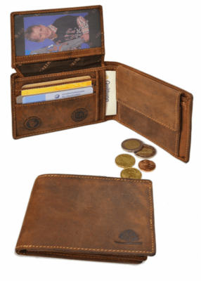 GreenBurry Vintage RFID bill pocket 2 pieces. brown LED 1705-RFID-25 - KNIFESTOCK