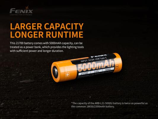 Fenix 21700 5000 mAh Li-Ion Batterie - KNIFESTOCK