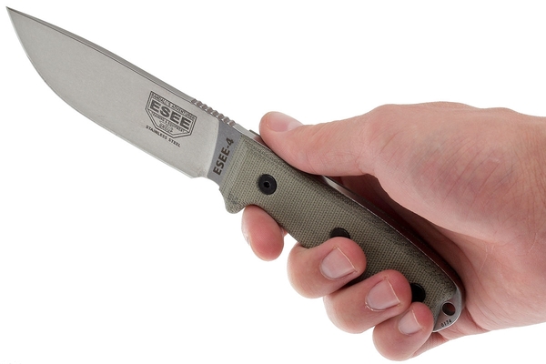 ESEE Knives Modèle 4 Inox 440C 4P-MB-SS avec étui + clip et MOLLE-back - KNIFESTOCK