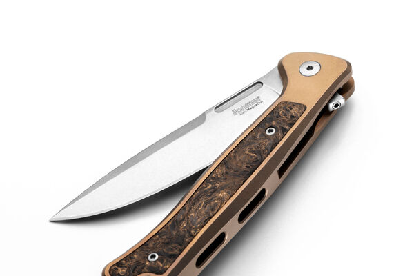 Lionsteel Solid BRONZE Titanium knife, MagnaCut blade, Gold Dark Matter Carbon Fiber inlay  SK01 BR - KNIFESTOCK