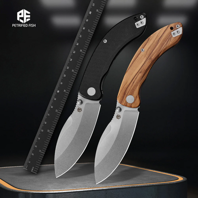 Petrified Fish PFB06 Zonda 14C28N Kőmosott Fekete G10 - KNIFESTOCK