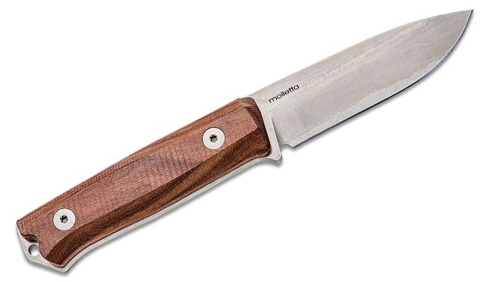 Lionsteel Fixed Blade Sleipner Steel stone washed, SANTOS wood handle, leather sheath B40 ST - KNIFESTOCK