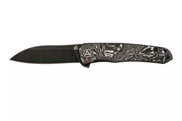 QSP Knife Otter, Black Stonewash CPM S35VN BLADE, Aluminum Foil Carbon Fiber Handle QS140-A2 - KNIFESTOCK