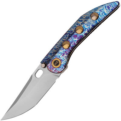 We Knife AttorFlamed Titanium Integral Handle With Golden Titanium InlayPolished - KNIFESTOCK