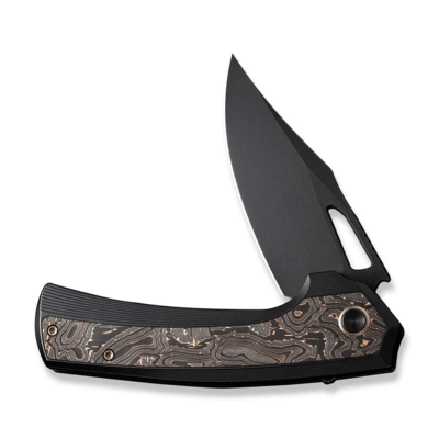 We Knife Nefaris Black Titanium Handle With Copper Foil Carbon Fiber Inlay WE22040F-1 - KNIFESTOCK