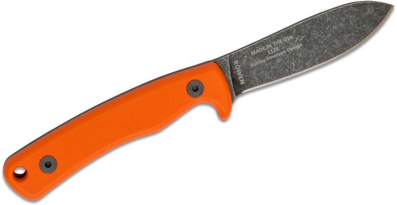 ESEE Ashley Emerson Hunting Knife, 1095 Steel, Orange G10, Leather Sheath ESEE-AGK-OR - KNIFESTOCK