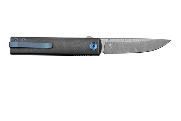 Couteau Pliant Fox Knives FOX CHNOPS DAMASTEEL DS93X, MANCHE ET ENTRETOISE EN TITANE PVD VIOLET FX-5 - KNIFESTOCK