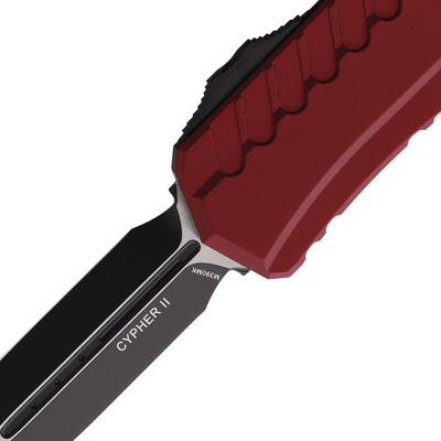 Microtech CYPHER II D/E BLACK STANDARD MERLOT 1242-1MR - KNIFESTOCK