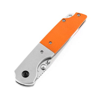 Kansept Warrior Stonewashed Tanto D2 Blade Plian Aluminum + Orange G10 T1005T3 - KNIFESTOCK