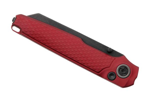 MKM MIURA – CPM Magnacut DSW bld - SOLID Red Alu hdl, BUTTON LOCK - REV. S/S CLIP MK MI-ARDB  - KNIFESTOCK