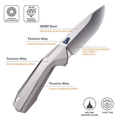 REMETTE RT-WK1-D M390, Titanium, Linerlock WK1-D - KNIFESTOCK