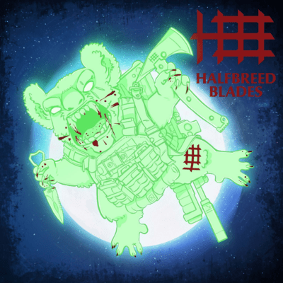 Halfbreed Blades PVC Patch - Drop Bear 2024 GITD Drop Bear Patch - KNIFESTOCK