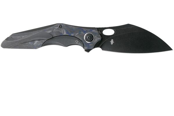 Bestech NOGARD M390, Black Stonewash, Titanium+Black blue marble carbon fiber inlay, Black stonewas - KNIFESTOCK