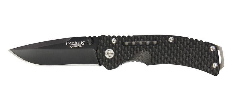 Camillus 8&quot; Vortex™ AUS-8 Blade, Black G10 Handle 19205 - KNIFESTOCK