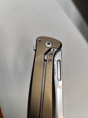 Lionsteel Solid BRONZE Titanium knife, MagnaCut blade, Gold Dark Matter Carbon Fiber inlay  SK01 BR - KNIFESTOCK