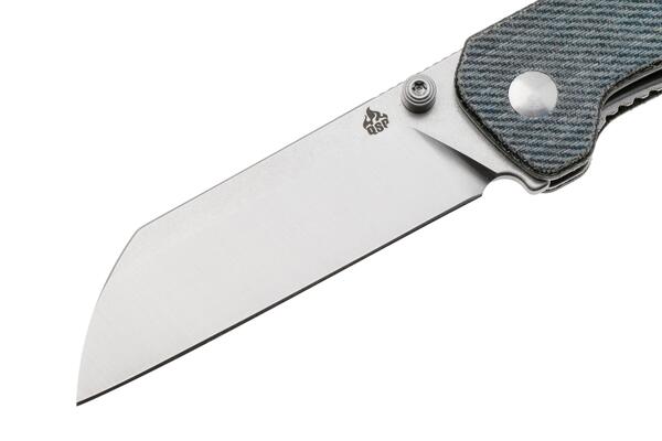 QPS Penguin V2 D2, finitura a due toni stonewash - satinata, Manico: Denim micarta QS130V - KNIFESTOCK